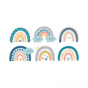 استیکر دیواری کودک گراسیپا مدل رنگین کمان مجموعه 6 عددی